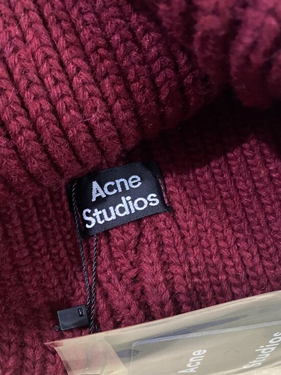 Acne Studios Burgundy Unisex Knit Hat main image 5